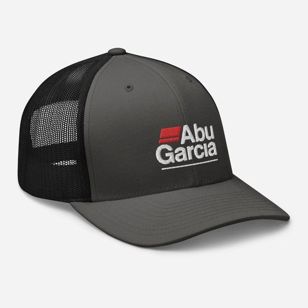 Abu Garcia Fishing Logo Embroidered Trucker Cap Snapback Hat GRAY GREY BLACK